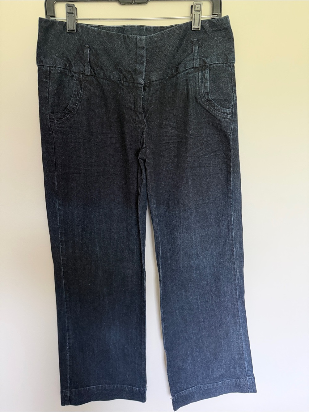 ELLE Women’s Size 8 Wide Leg Dark Wash Denim Jeans – 32” Inseam